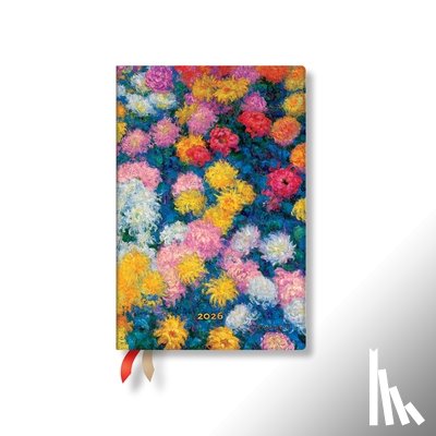 Paperblanks - Paperblanks 2026 Monet's Chrysanthemums Monet's Chrysanthemums 12-Month Planner Mini Horizontal Elastic Band 160 Pg 100 GSM
