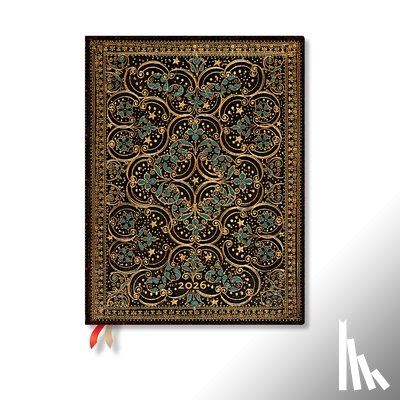 Paperblanks - Paperblanks 2026 Restoration the Queen's Binding 12-Month Planner Flexis Ultra Day-At-A-Time Elastic Band 432 Pg 80 GSM