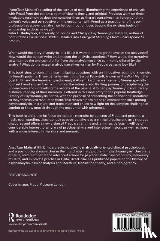 Tzur Mahalel, Anat (University of Haifa - Reading Freud’s Patients