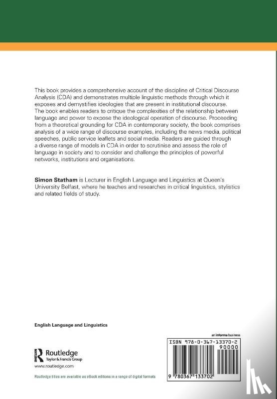 Statham, Simon (Queen's University Belfast - Critical Discourse Analysis