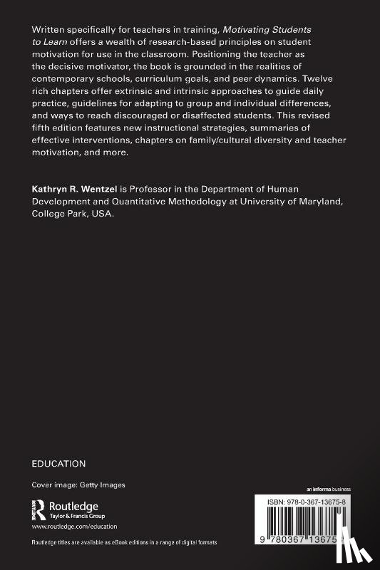 Wentzel, Kathryn - Motivating Students to Learn