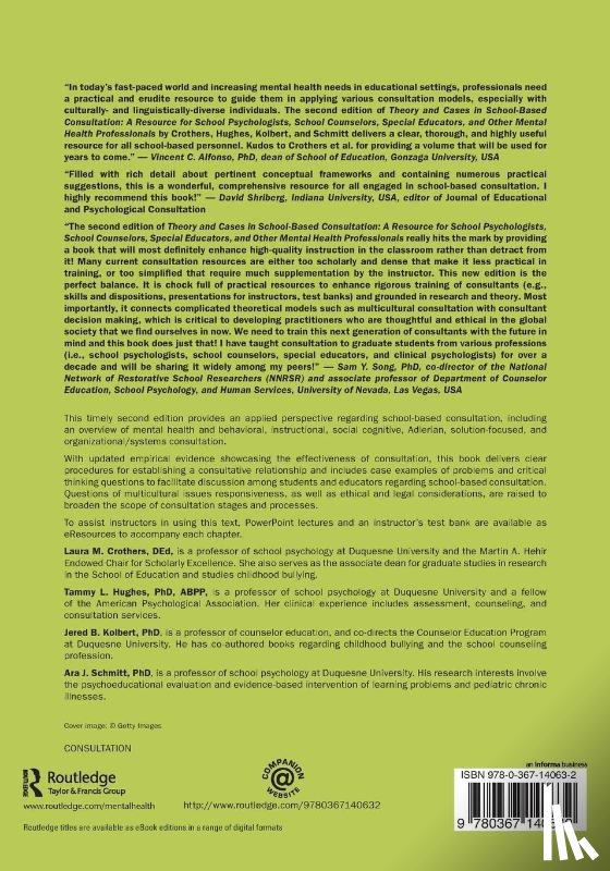 Crothers, Laura M. (Duquesne University, Hughes, Tammy L. (Duquesne University, Kolbert, Jered B. (Duquesne University, Schmitt, Ara J. - Theory and Cases in School-Based Consultation