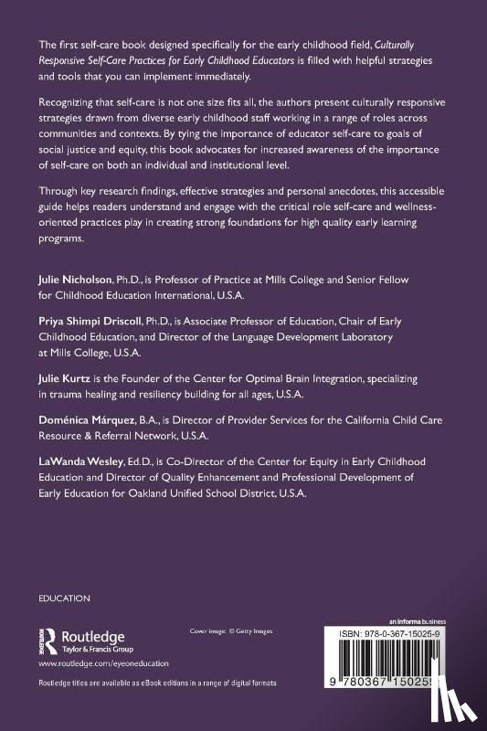Nicholson, Julie (Mills College, Driscoll, Priya, Kurtz, Julie, Marquez, Domenica - Culturally Responsive Self-Care Practices for Early Childhood Educators