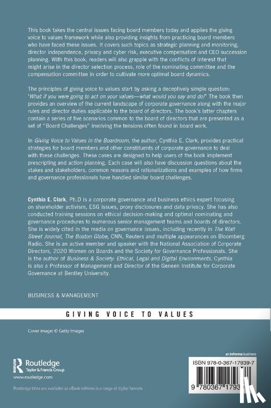 Clark, Cynthia - Giving Voice to Values in the Boardroom