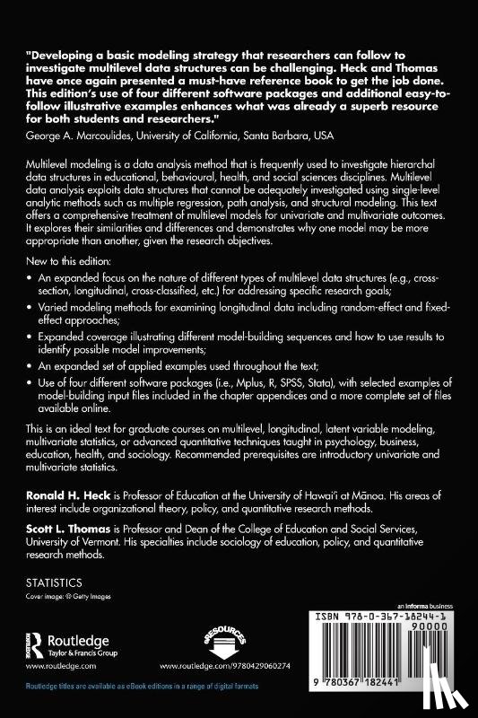 Heck, Ronald (University of Hawaii, Thomas, Scott L. (University of Vermont - An Introduction to Multilevel Modeling Techniques