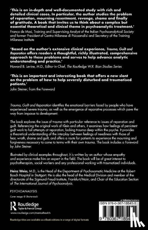 Weiss, Heinz (Robert-Bosch-Clinic - Trauma, Guilt and Reparation