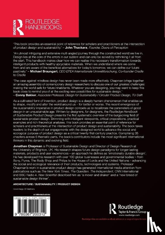 Chapman, Jonathan (University of Brighton - Routledge Handbook of Sustainable Product Design
