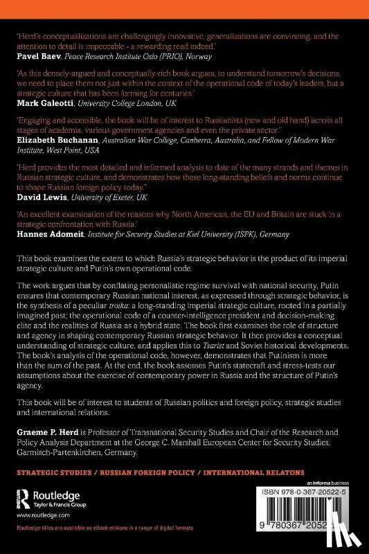 Herd, Graeme P. (George C. Marshall European Center for Security Studies - Understanding Russian Strategic Behavior