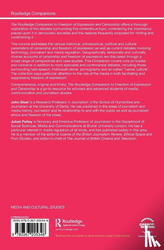 - The Routledge Companion to Freedom of Expression and Censorship