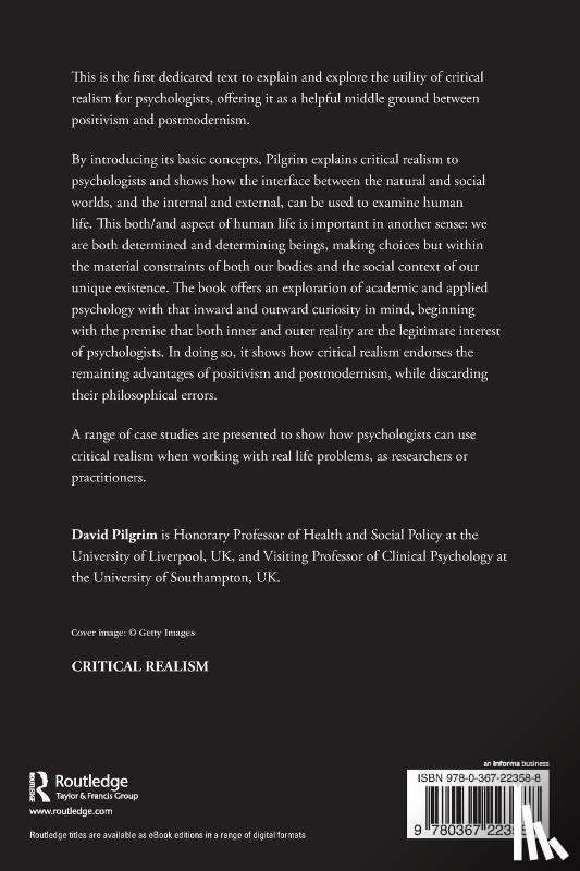 Pilgrim, David (David Pilgrim - Critical Realism for Psychologists