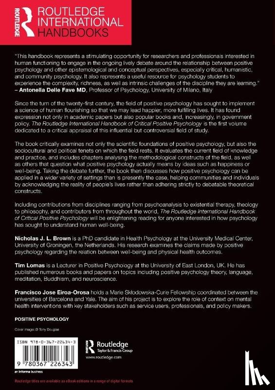  - The Routledge International Handbook of Critical Positive Psychology