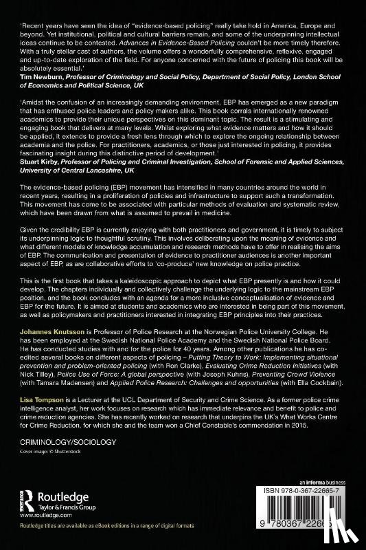  - Advances in Evidence-Based Policing