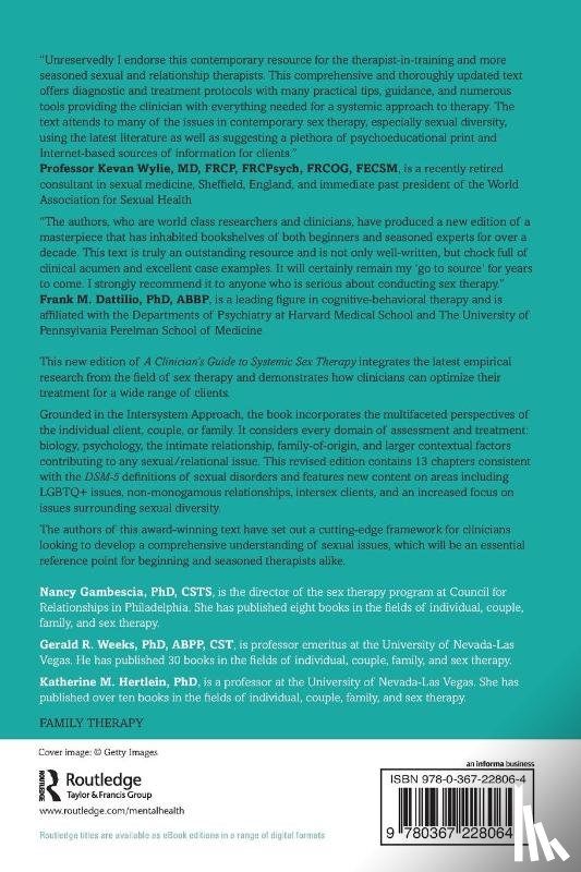 Gambescia, Nancy, Weeks, Gerald R. (University of Nevada, Hertlein, Katherine M. (University of Las Vegas - A Clinician's Guide to Systemic Sex Therapy