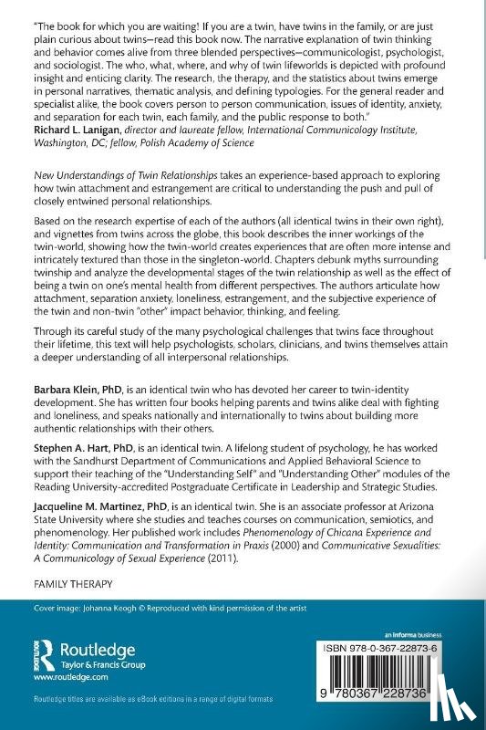 Klein, Barbara, Hart, Stephen A., Martinez, Jacqueline M. - New Understandings of Twin Relationships