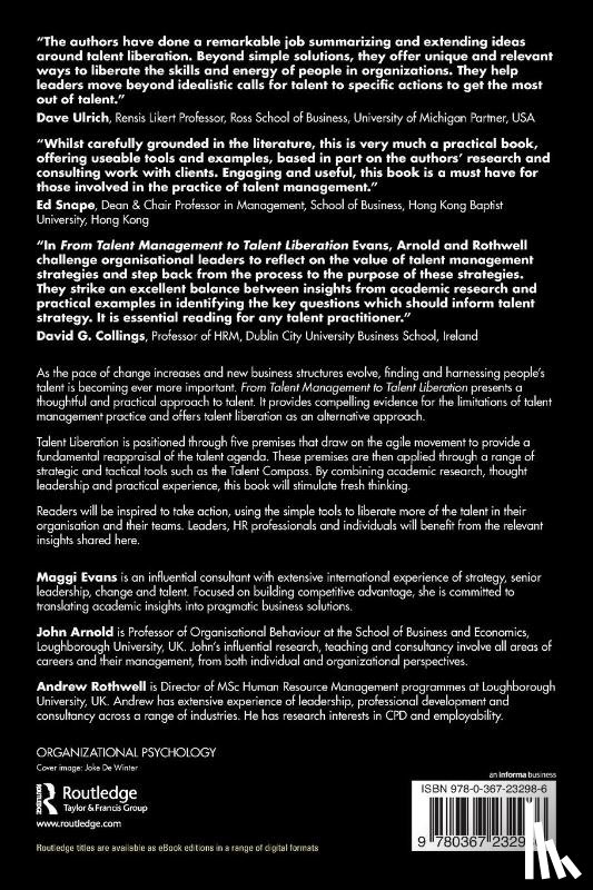 Evans, Maggi, Arnold, John, Rothwell, Andrew - From Talent Management to Talent Liberation