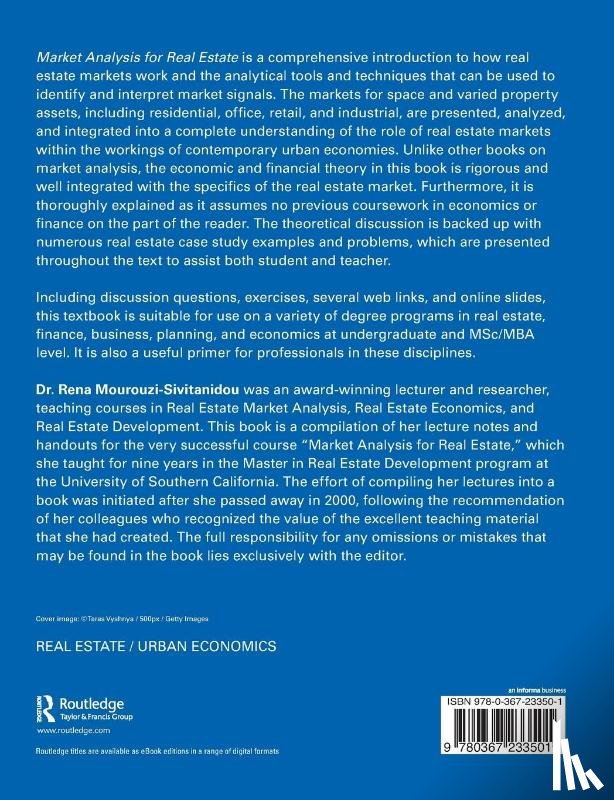 Mourouzi-Sivitanidou, Rena (USC University of Southern California - Market Analysis for Real Estate