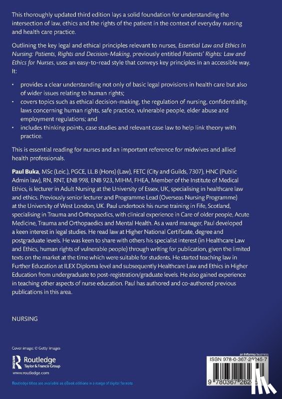 Buka, Paul (University of Essex - Essential Law and Ethics in Nursing