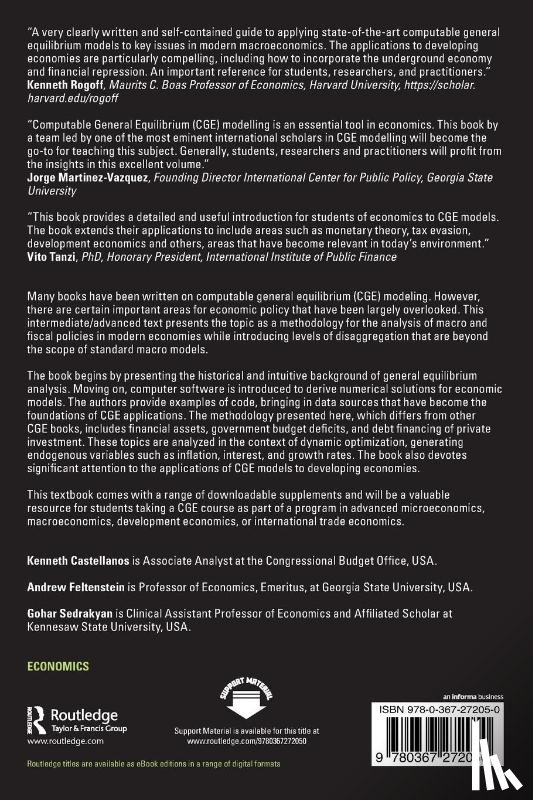 Castellanos, Kenneth, Feltenstein, Andrew, Sedrakyan, Gohar - Computable General Equilibrium Modeling