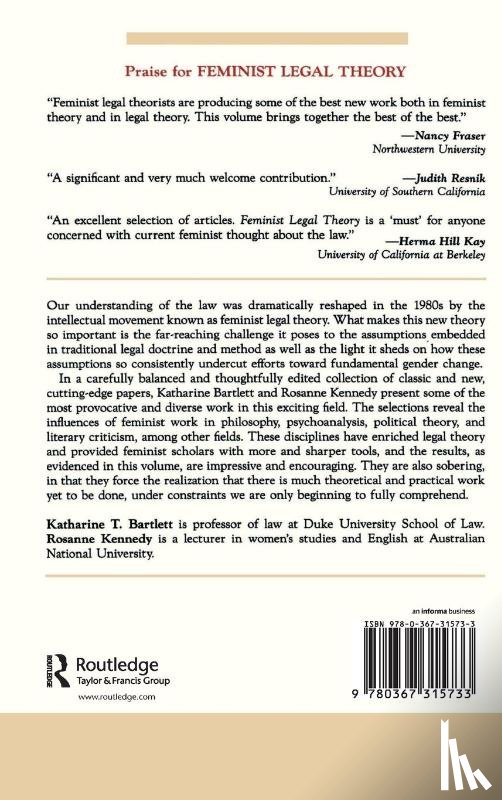 Bartlett, Katherine, Kennedy, Rosanne - Feminist Legal Theory