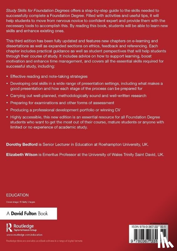 Bedford, Dorothy, Wilson, Elizabeth - Study Skills for Foundation Degrees