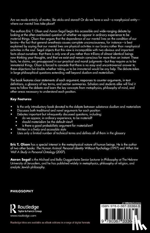 Olson, Eric T., Segal, Aaron (Professor of Philosophy - Do We Have a Soul?