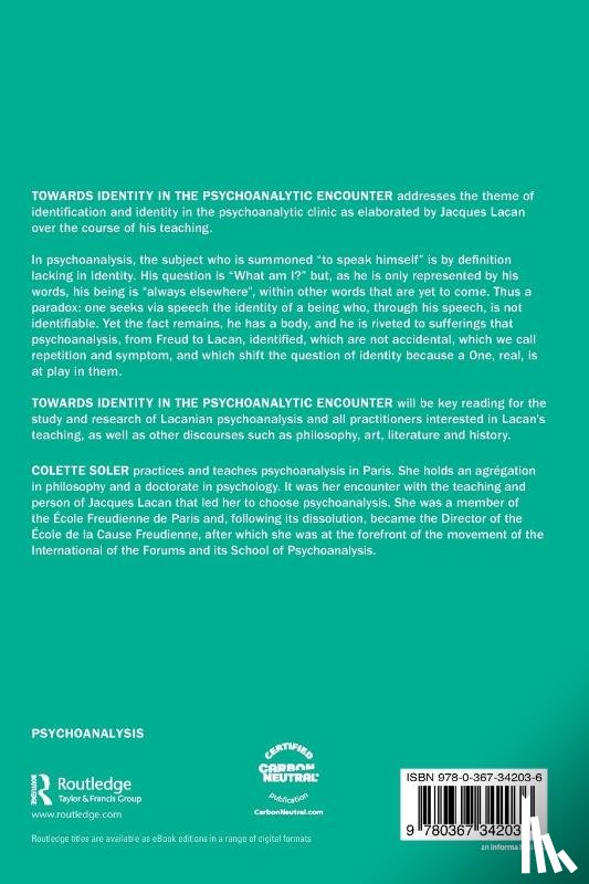 Soler, Colette (Founder - Towards Identity in the Psychoanalytic Encounter