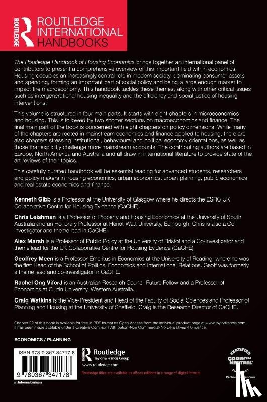  - The Routledge Handbook of Housing Economics