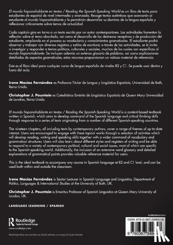 Macias Fernandez, Irene, Pountain, Christopher J. - El mundo hispanohablante en textos / Reading the Spanish-Speaking World
