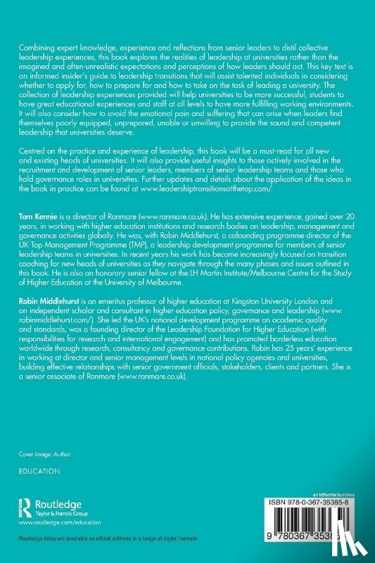 Kennie, Tom, Middlehurst, Robin - Leadership Transitions in Universities