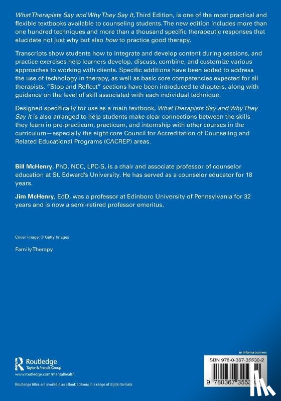 McHenry, Bill (St. Edward's University, McHenry, Jim (Edinboro University of Pennsylvania - What Therapists Say and Why They Say It