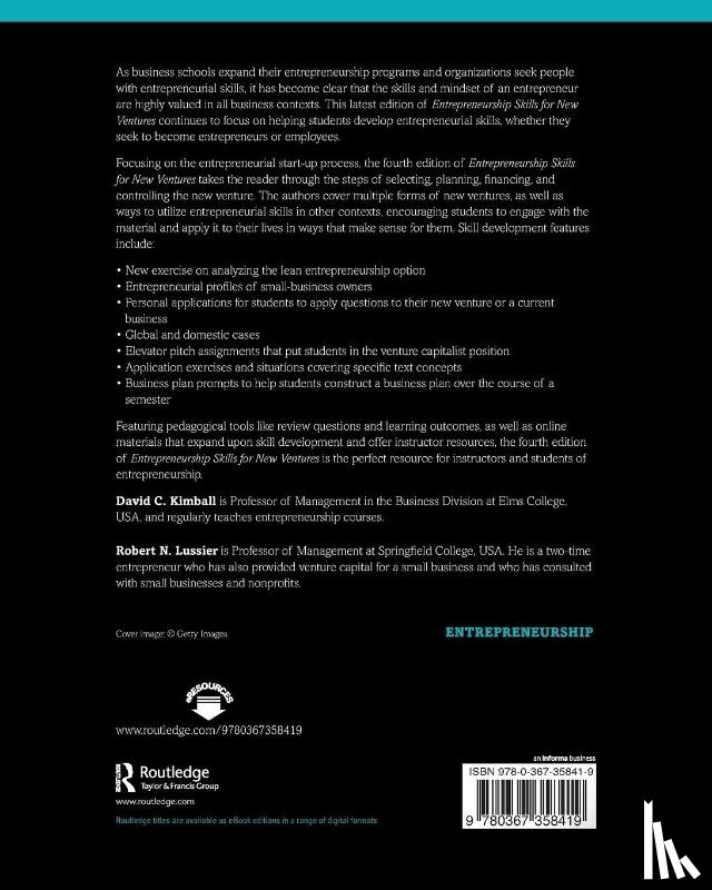 Kimball, David C., Lussier, Robert N. (Springfield College - Entrepreneurship Skills for New Ventures