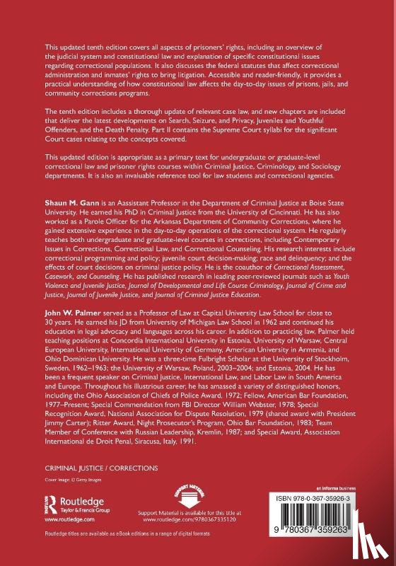 Gann, Shaun M. (Shaun M. Gann, Palmer, John W. - Constitutional Rights of Prisoners