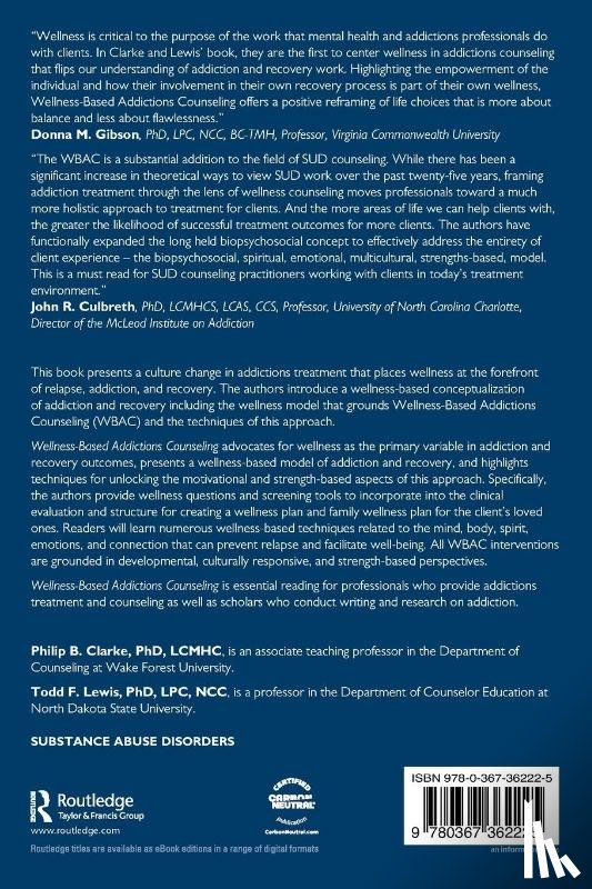 Clarke, Philip B., Lewis, Todd F. (North Dakota State University - Wellness-Based Addictions Counseling