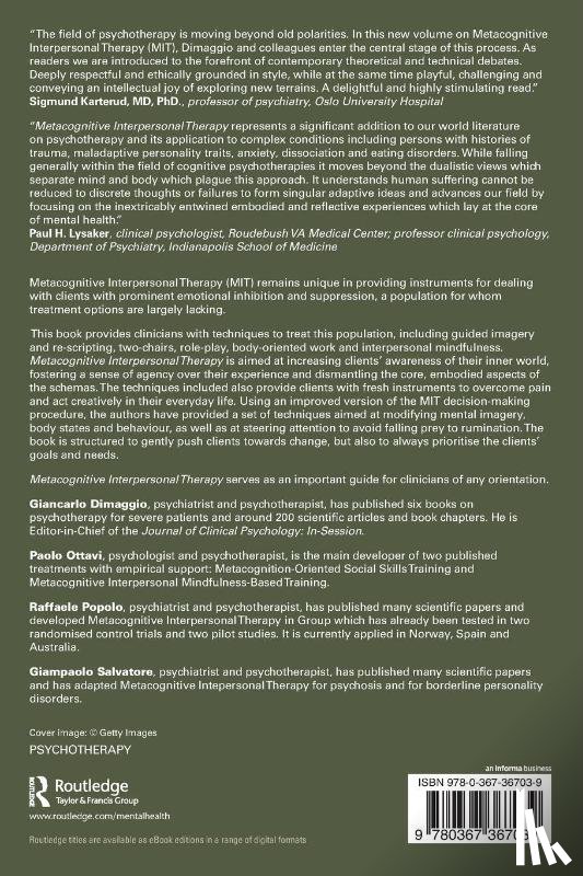 Dimaggio, Giancarlo, Ottavi, Paolo, Popolo, Raffaele, Salvatore, Giampaolo - Metacognitive Interpersonal Therapy
