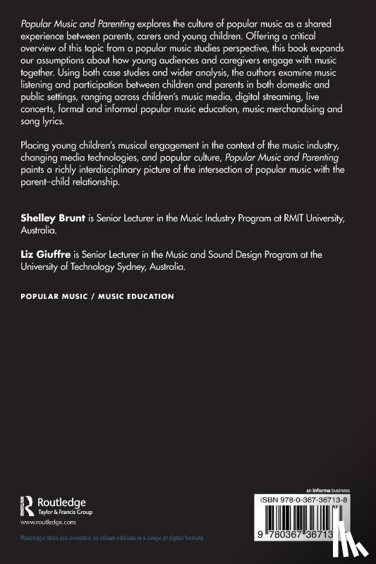 Brunt, Shelley (RMIT University, Giuffre, Liz (University of Technology Sydney - Popular Music and Parenting