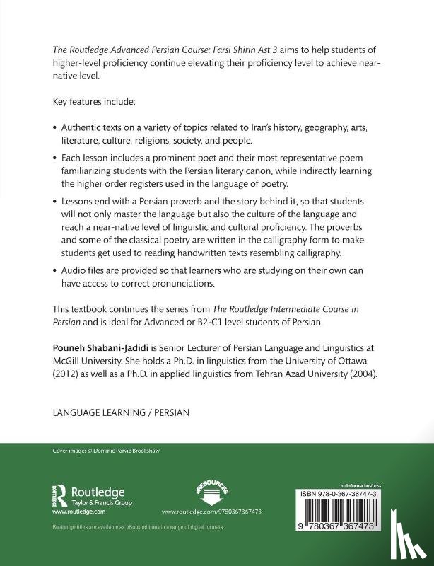 Shabani-Jadidi, Pouneh (McGill University - The Routledge Advanced Persian Course