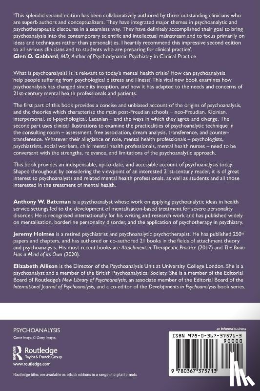Bateman, Anthony W., Holmes, Jeremy, Allison, Elizabeth - Introduction to Psychoanalysis