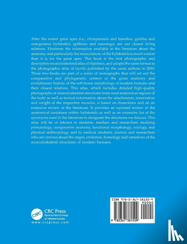 Diogo, Rui, Arias-Martorell, Julia, Potau, Josep M., Pastor, Juan F. - Photographic and Descriptive Musculoskeletal Atlas of Gibbons and Siamangs (Hylobates)