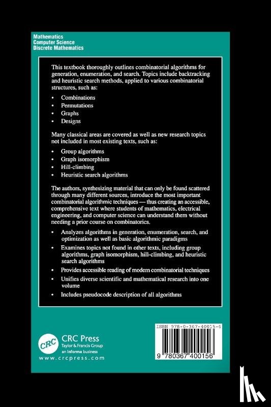 Kreher, Donald L. (Michigan Technological University, Stinson, Douglas R. (University of Waterloo - Combinatorial Algorithms
