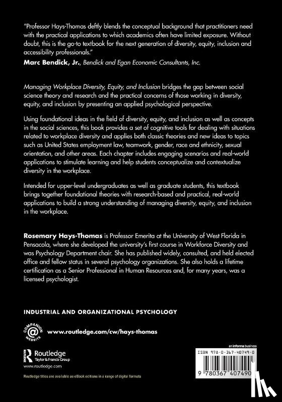Hays-Thomas, Rosemary (University of West Florida) - Managing Workplace Diversity, Equity, and Inclusion