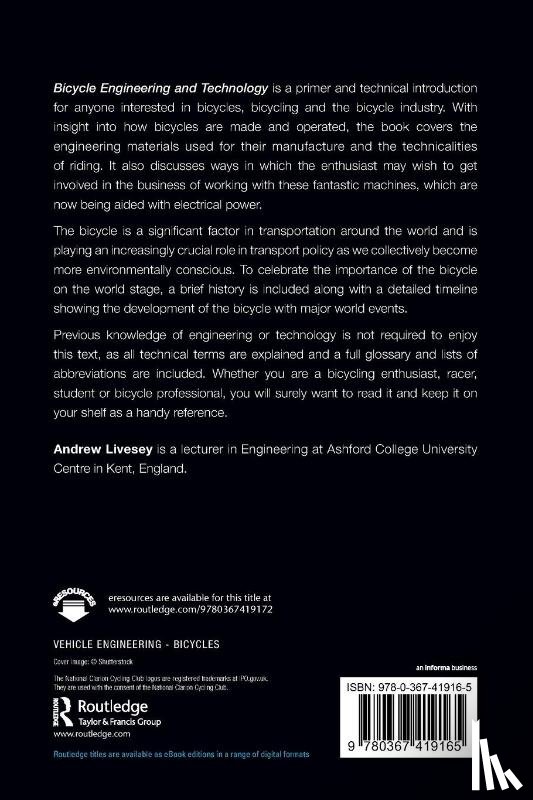 Livesey, Andrew - Bicycle Engineering and Technology