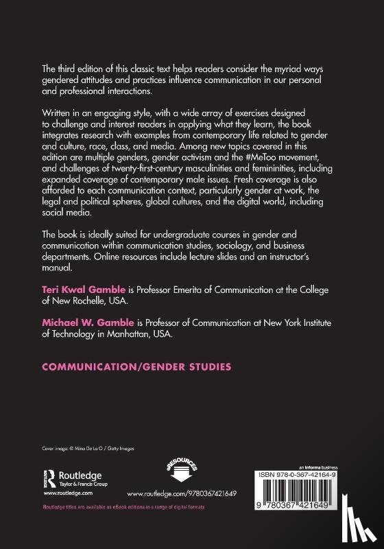 Gamble, Teri Kwal (College of New Rochelle, Gamble, Michael W. (New York Institute of Technology - The Gender Communication Connection