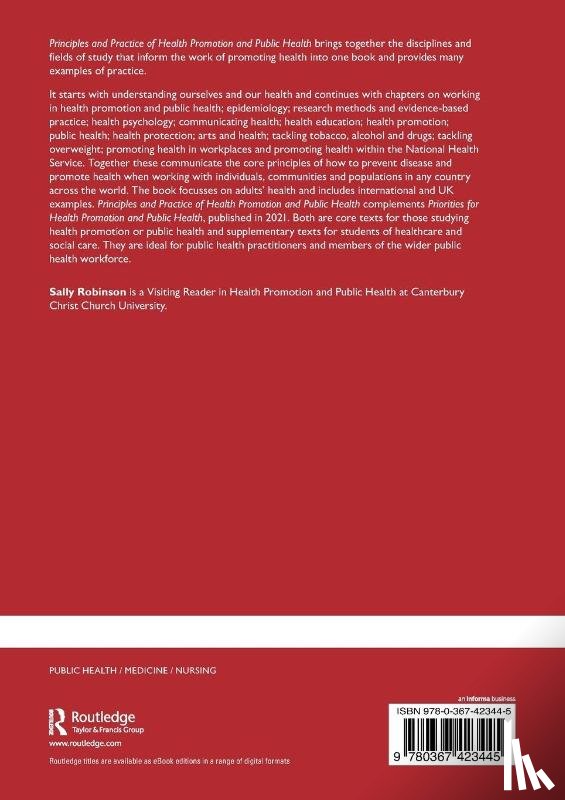  - Principles and Practice of Health Promotion and Public Health