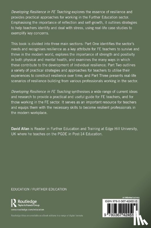 Allan, David (Edge Hill University - Developing Resilience in FE Teaching