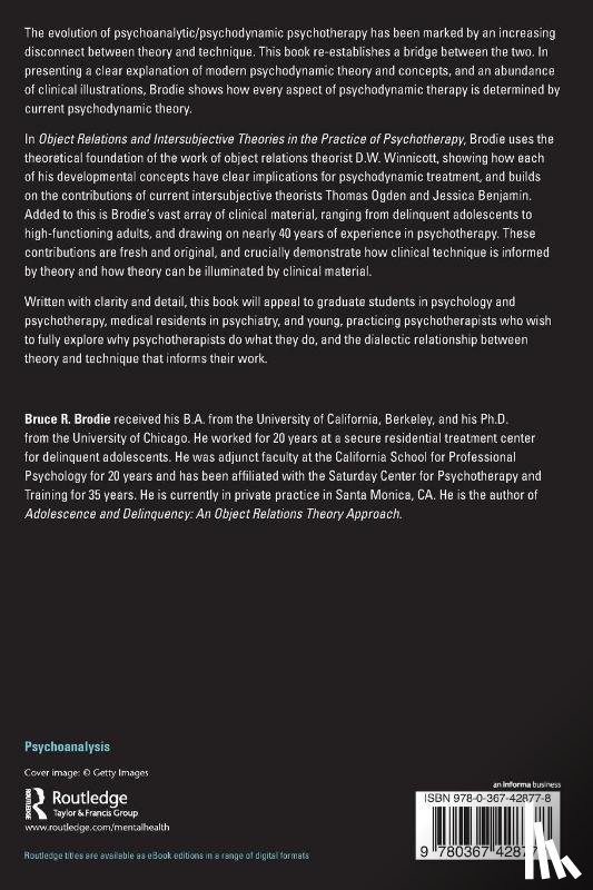 Brodie, Bruce - Object Relations and Intersubjective Theories in the Practice of Psychotherapy