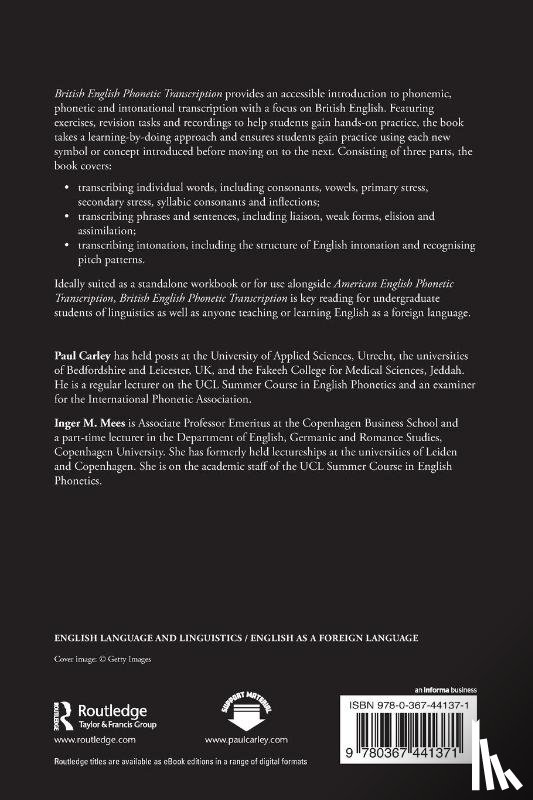 Carley, Paul (University of Leicester, Mees, Inger M. (Copenhagen Business School - British English Phonetic Transcription
