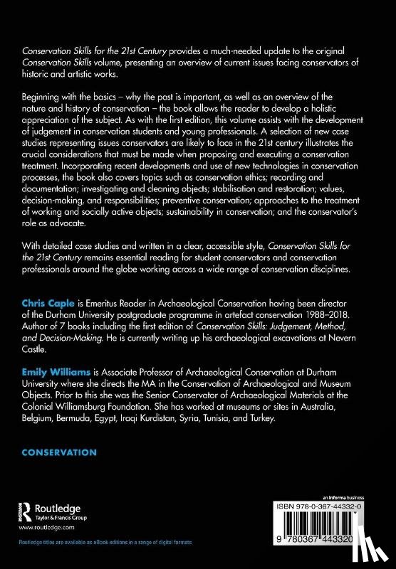 Caple, Chris, Williams, Emily (Durham University) - Conservation Skills for the 21st Century