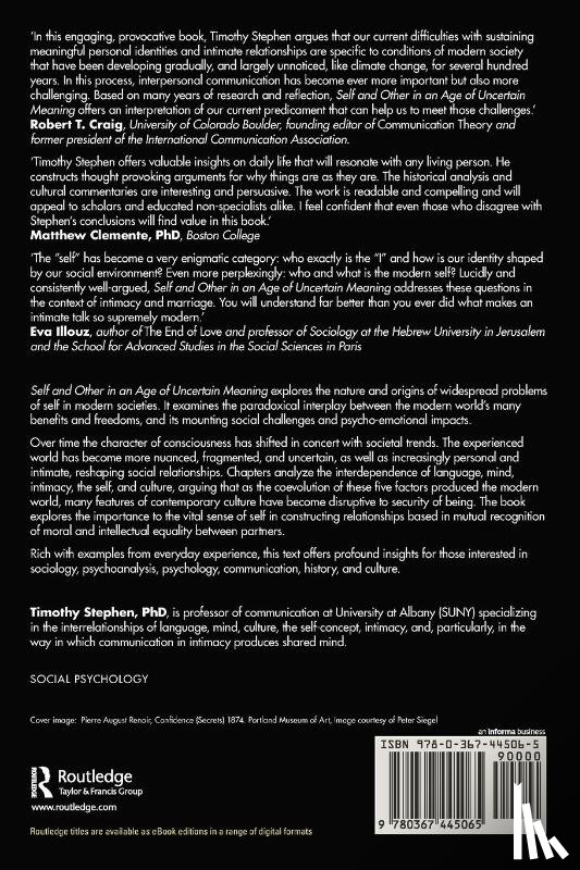 Stephen, Timothy - Self and Other in an Age of Uncertain Meaning