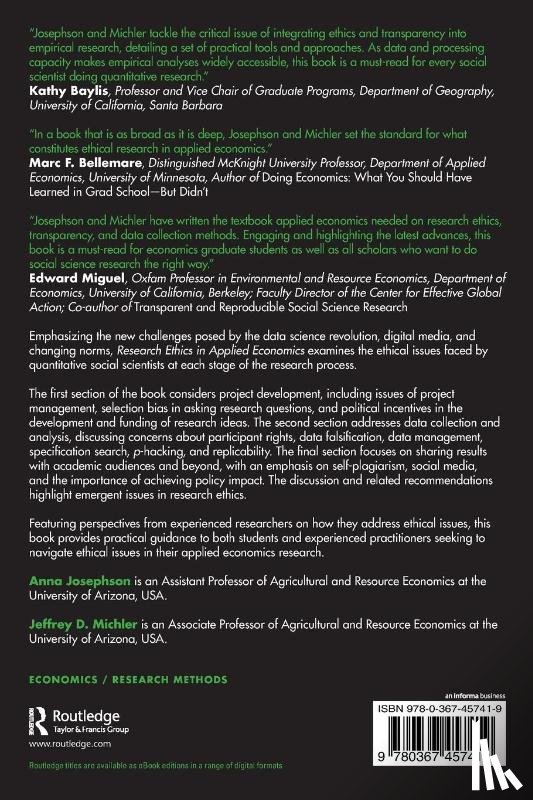 Josephson, Anna, Michler, Jeffrey D. - Research Ethics in Applied Economics