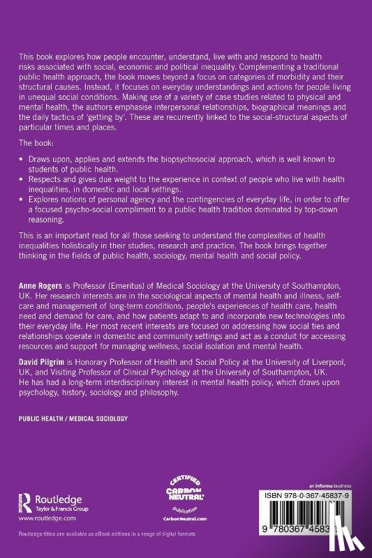 Rogers, Anne (University of Southampton, Pilgrim, David (David Pilgrim - Living with Health Inequalities